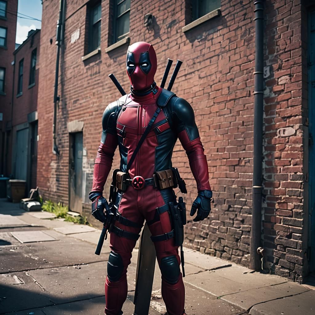 Deadpool in Cinematic Film Still Style