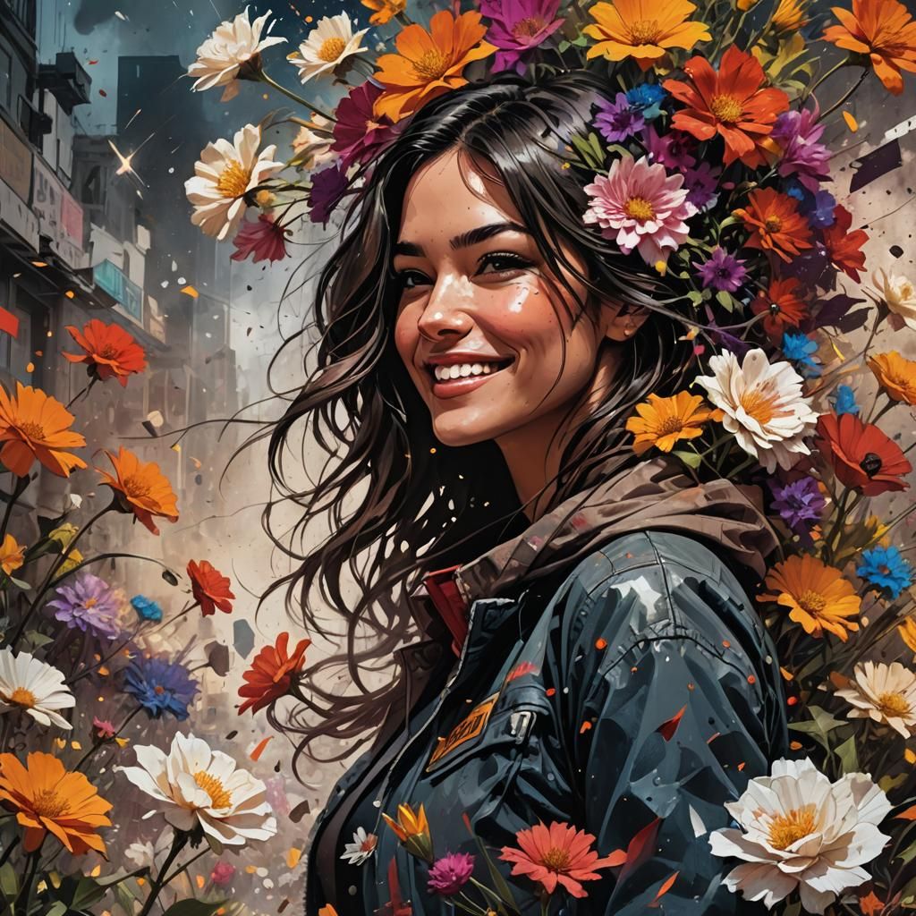 Explosions of Colorful Flowers with Anarchist Kiss