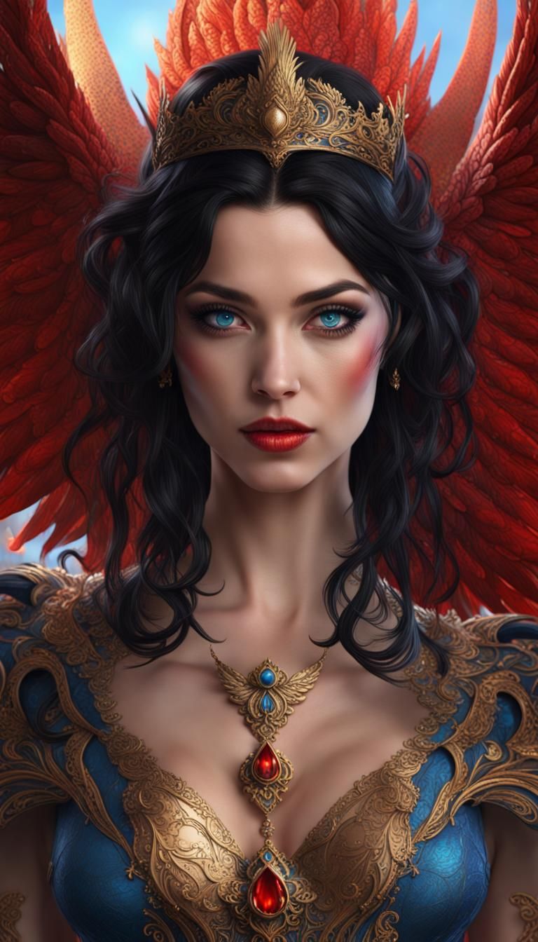 Phoenix Princess Portrait in Detailed Digital Painting