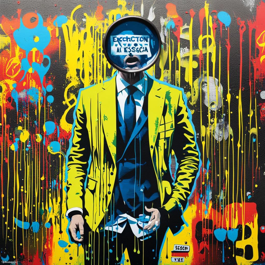 Banksy Style Graffiti Art Exposing Online Scams