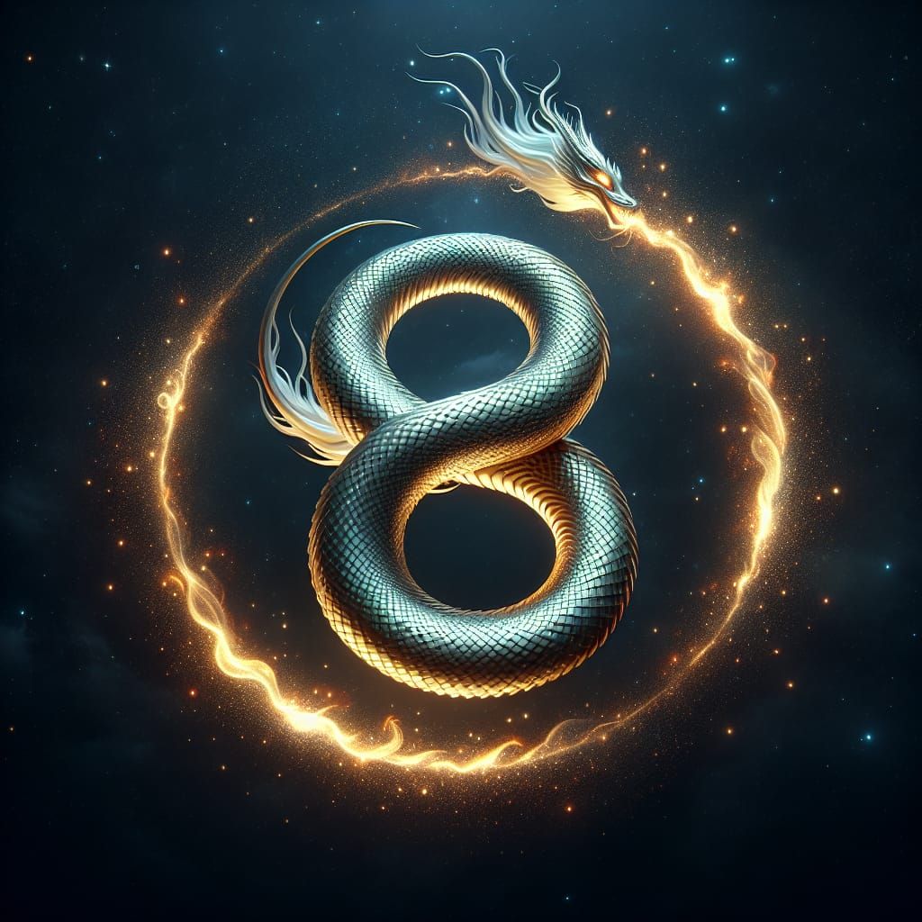 Luminescent Ouroboros Concept Art in 8K