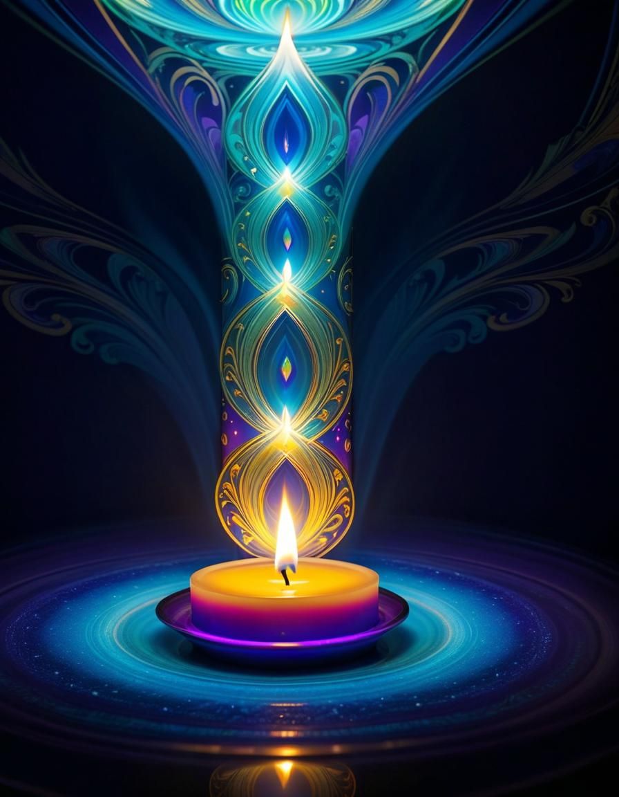 Magic Candle Burning Time Lapse in Art Nouveau
