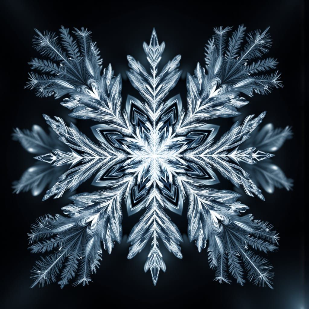 Microscopic Snowflake: Intricate Crystalline Structures Reve...