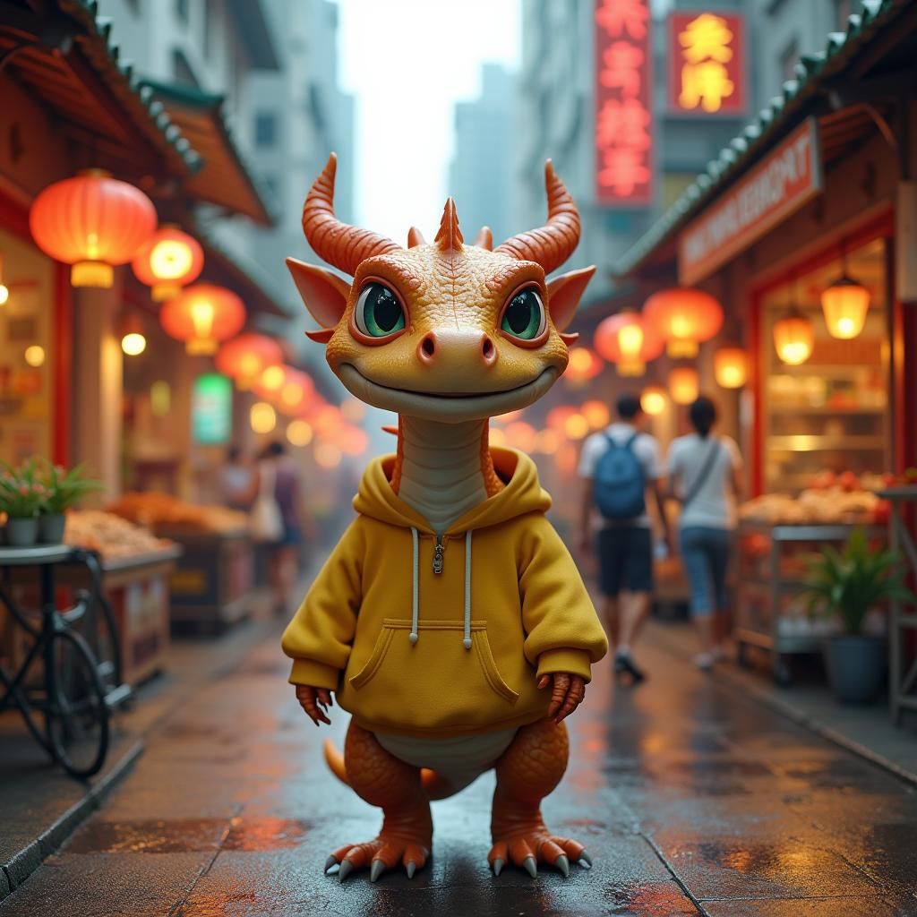 Dragon Shopping in Singapore: Fantasy Concept Art