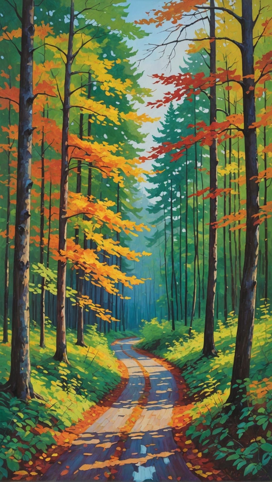 Forest Path Impressionistic Graffiti Art