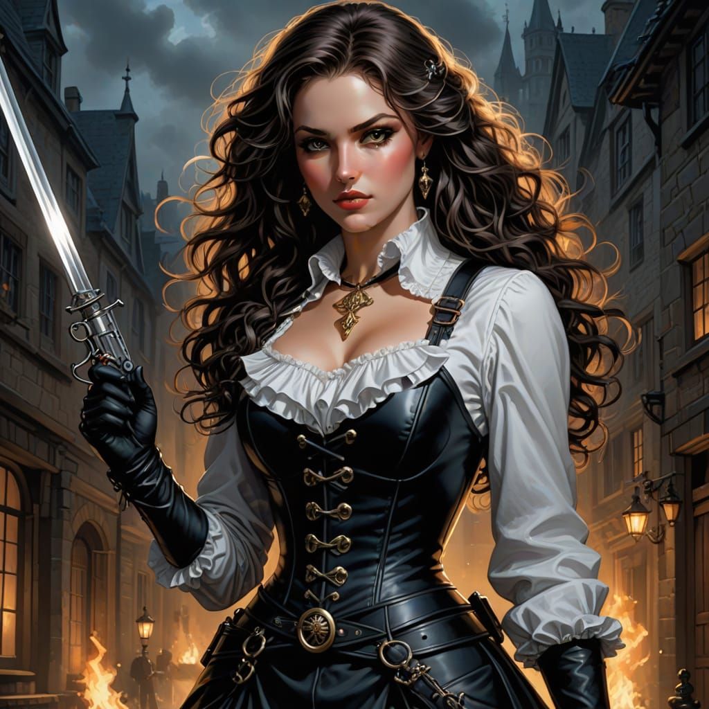 Gorgeous Musketeer Woman in Elegant Armor