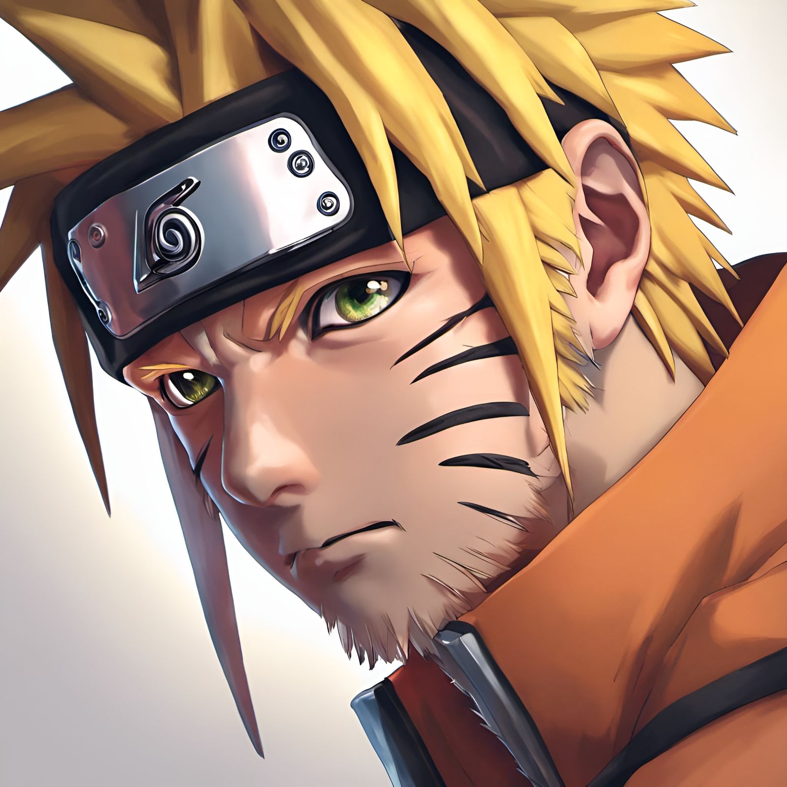 Hyperrealistic Naruto Portrait with Dramatic Lighting