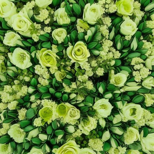 Lush Green Floral Pile Arrangement