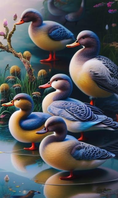 Whimsical Ducks in Fantastical Comic Book Art