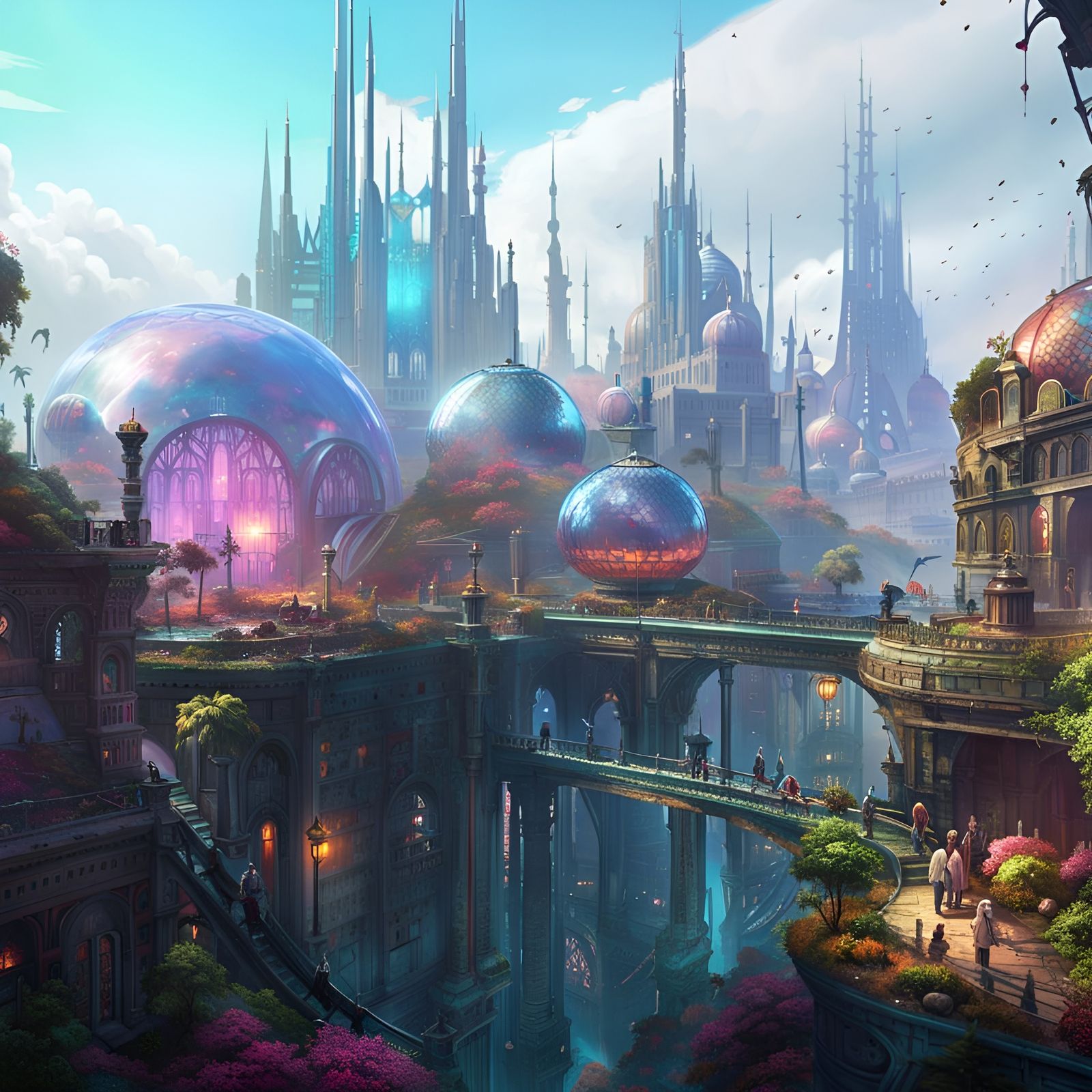 Futuristic City Built Above Post-Apocalyptic Ruins