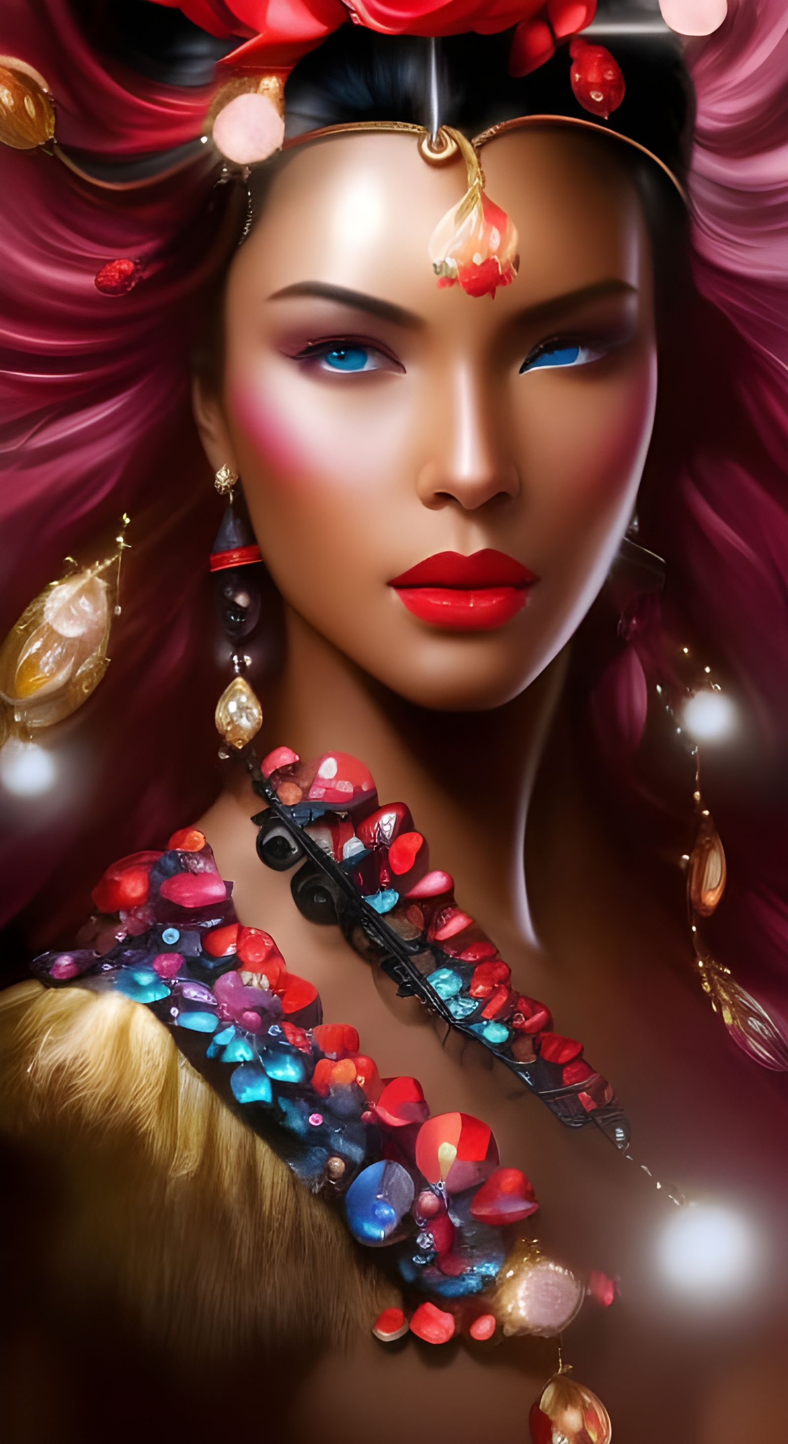 Colorful Liquid Portrait of Maltese in Splash Art