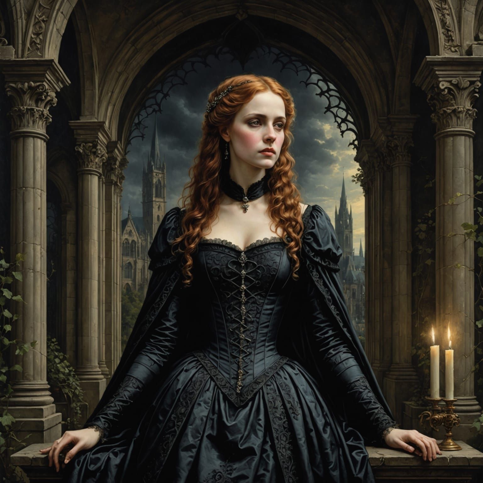 Gothic Romance Cover with Chiaroscuro