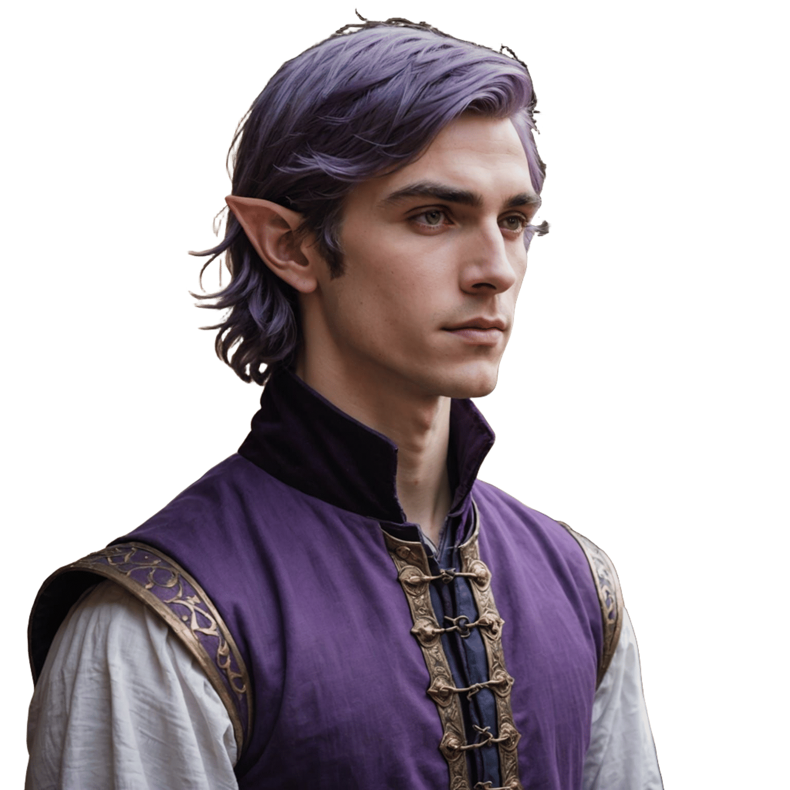 Half-Elf Juggler Portrait in Medieval Fantasy Style