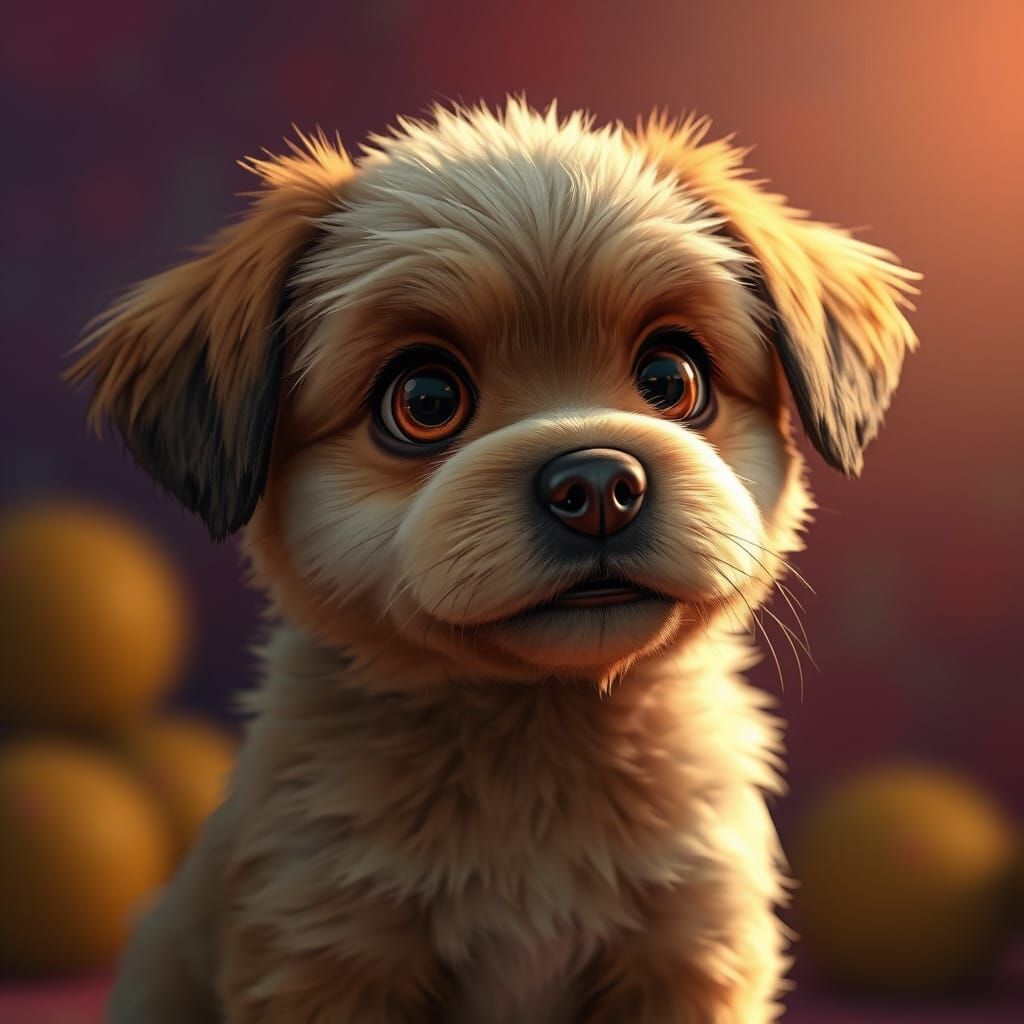 Adorable Hyperrealistic Puppy with Warm Colors