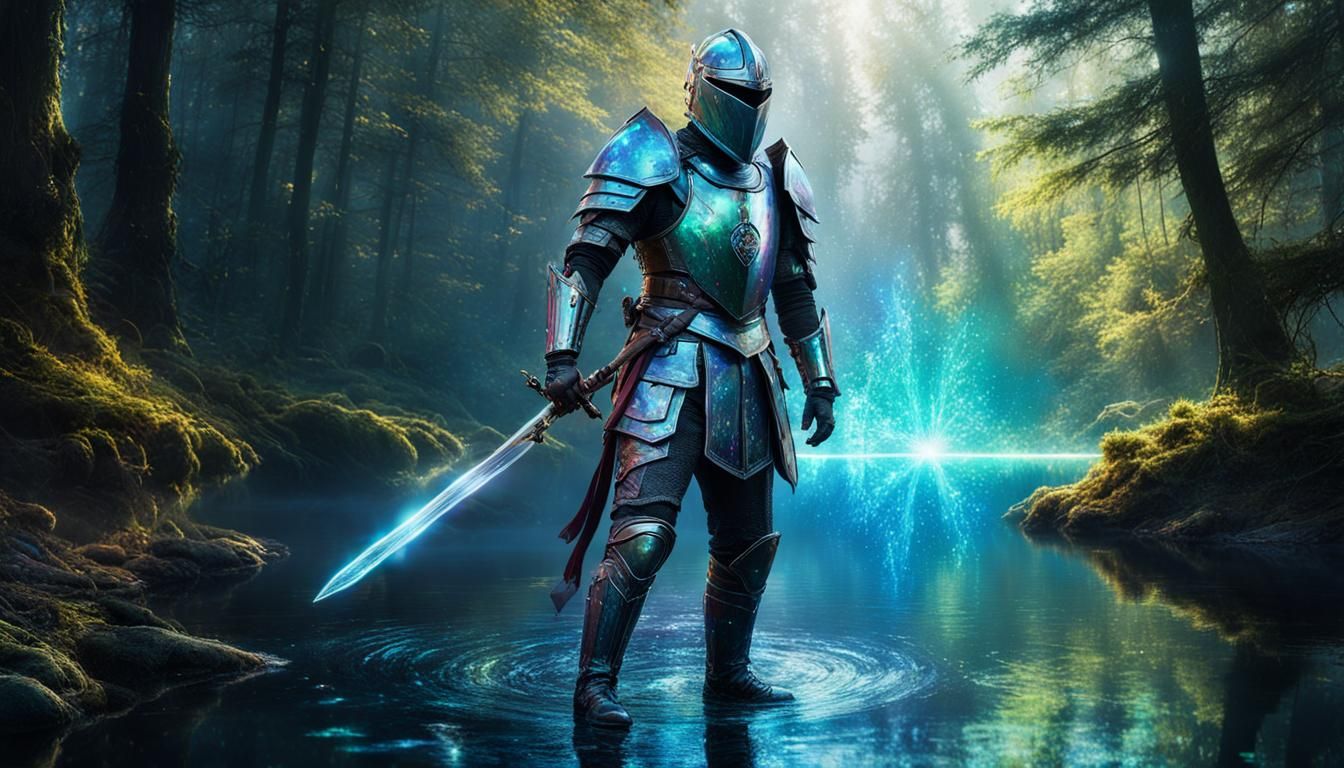 Knight in a magical forest