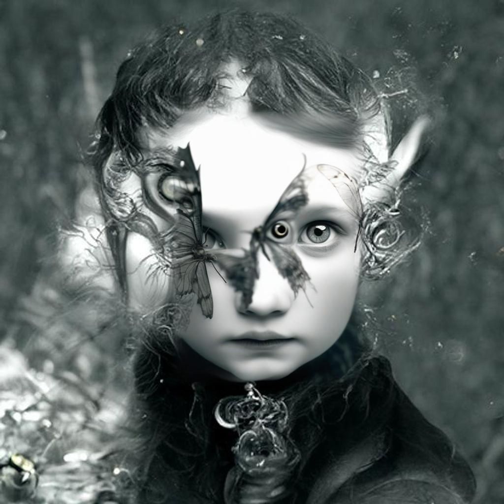 Terrifying Faerie Child: A Vintage Supernatural Portrait