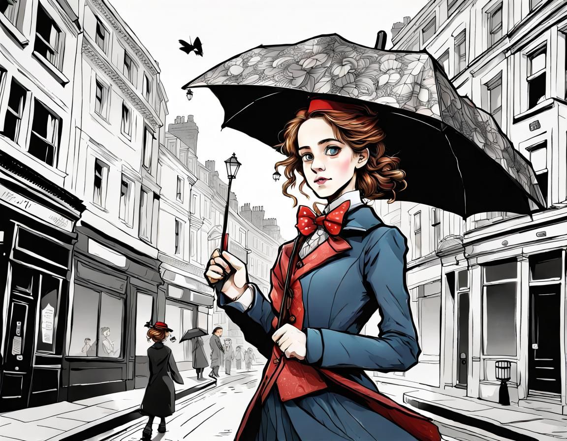 Hermione dressed as Mary Poppins