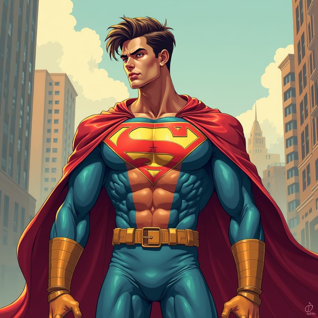 Heroic Homelander in Detailed, Vibrant Style