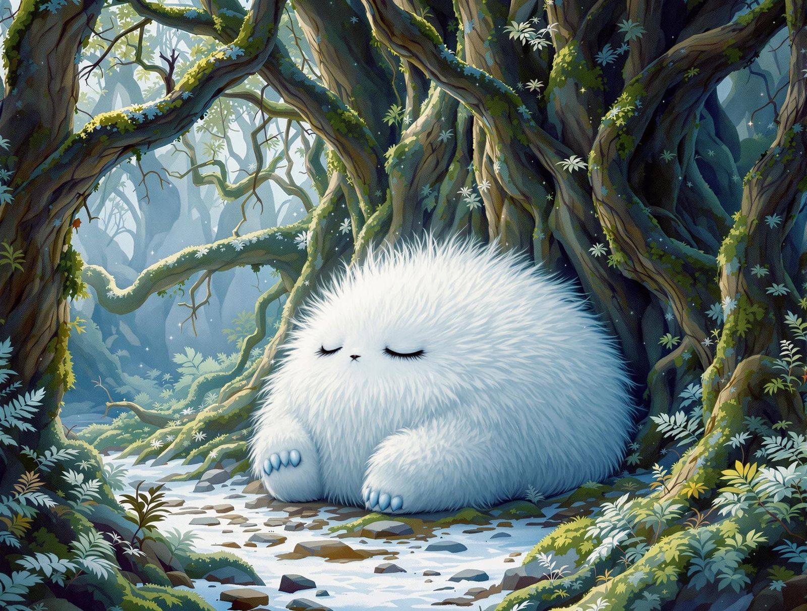 Deep within a colossal, primeval forest, a creature of impos...