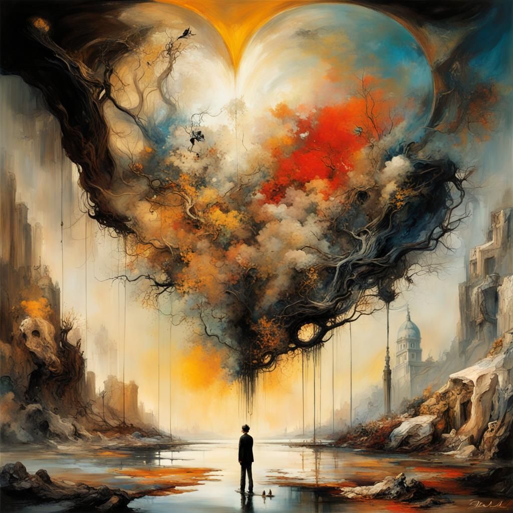 Utopian Dreamscape in Surrealist Style