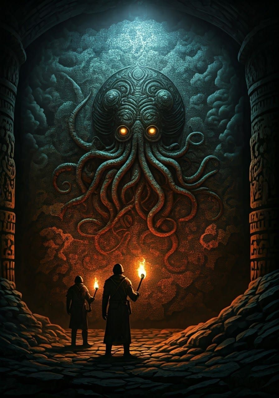 Ethereal Dark Fantasy Mosaic Reveals Eldritch Horror