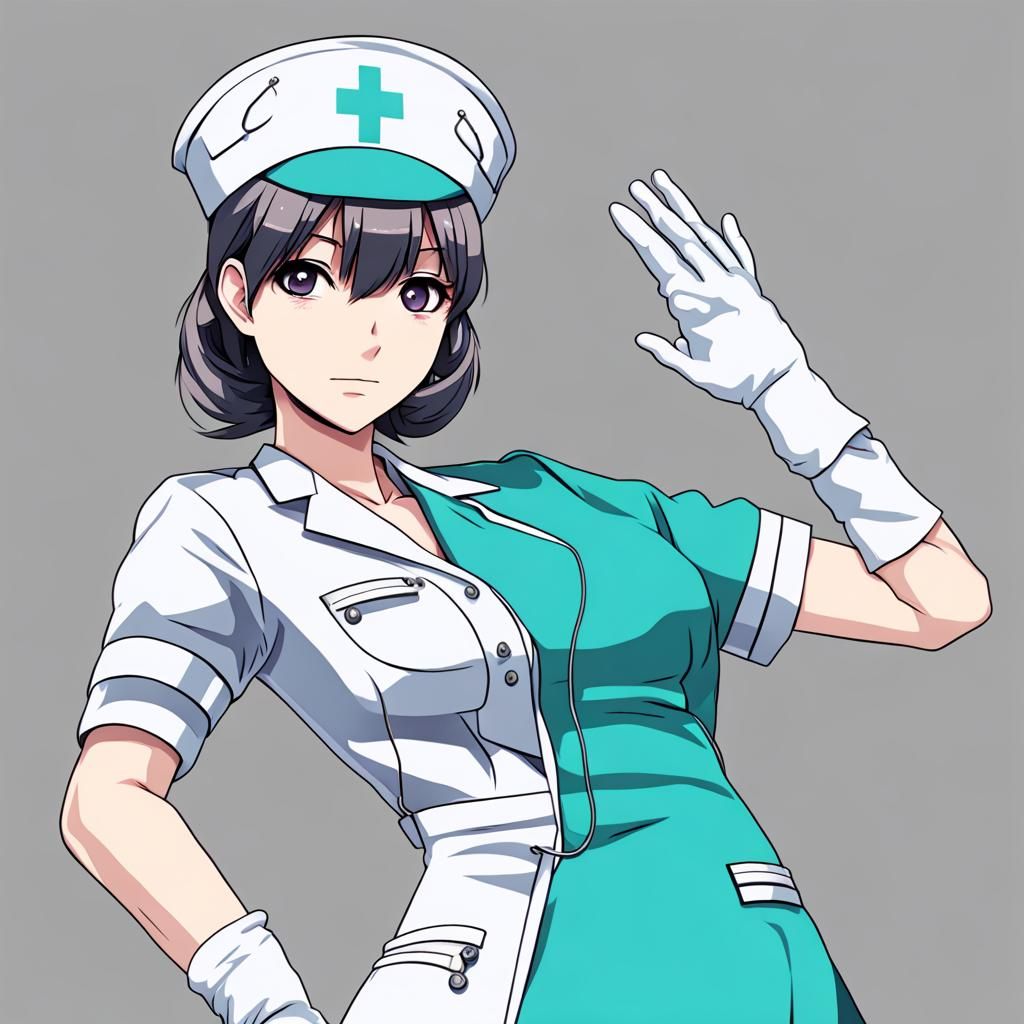 Anime Style Nurse Wearing Gloves