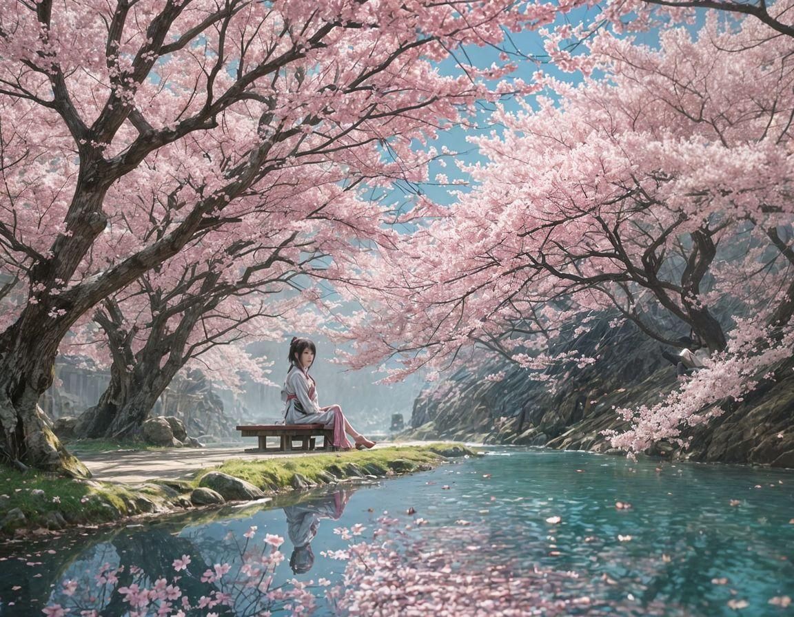 Hatsune Miku in Cherry Blossom Garden