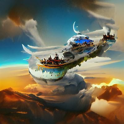 Futuristic Floating City in the Sky