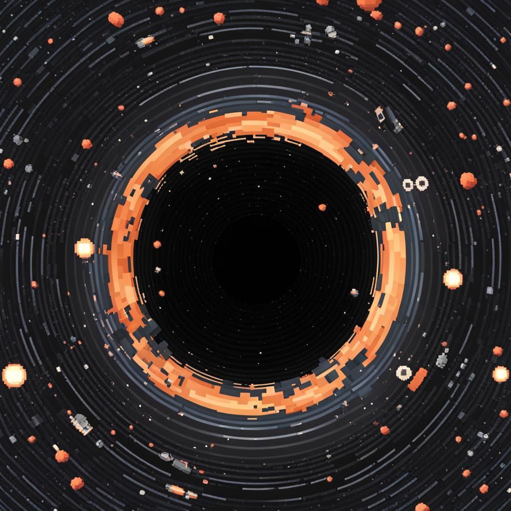 Pixelated Black Hole in Digital Space