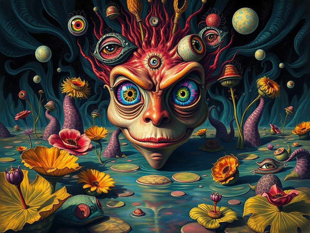 Surreal Portrait in Vibrant, Reality-Bending Colors