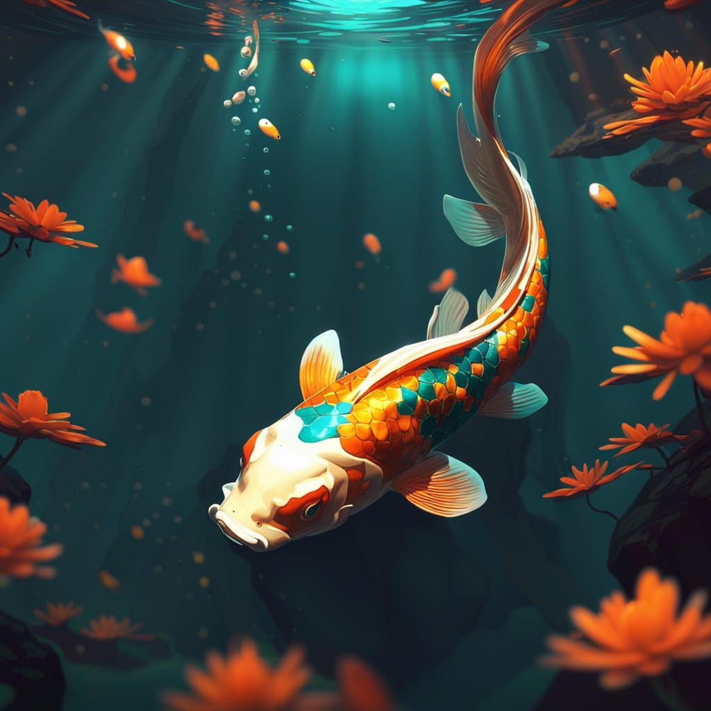Koi Fish Concept Art in 8K Resolution