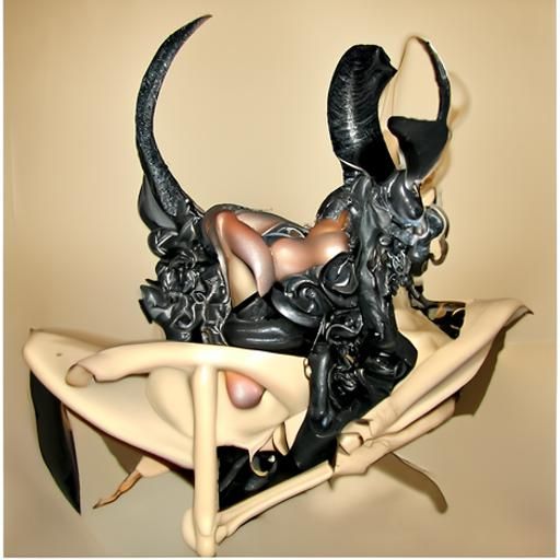 Succubus Sculpture: Bust of a Female Demon