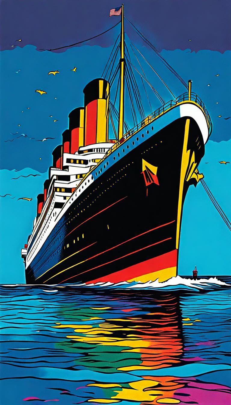 Titanic Sinking in Pop Art Style