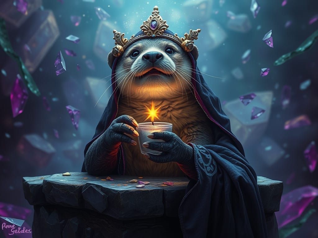 Otter Priestess in Amethyst Haze