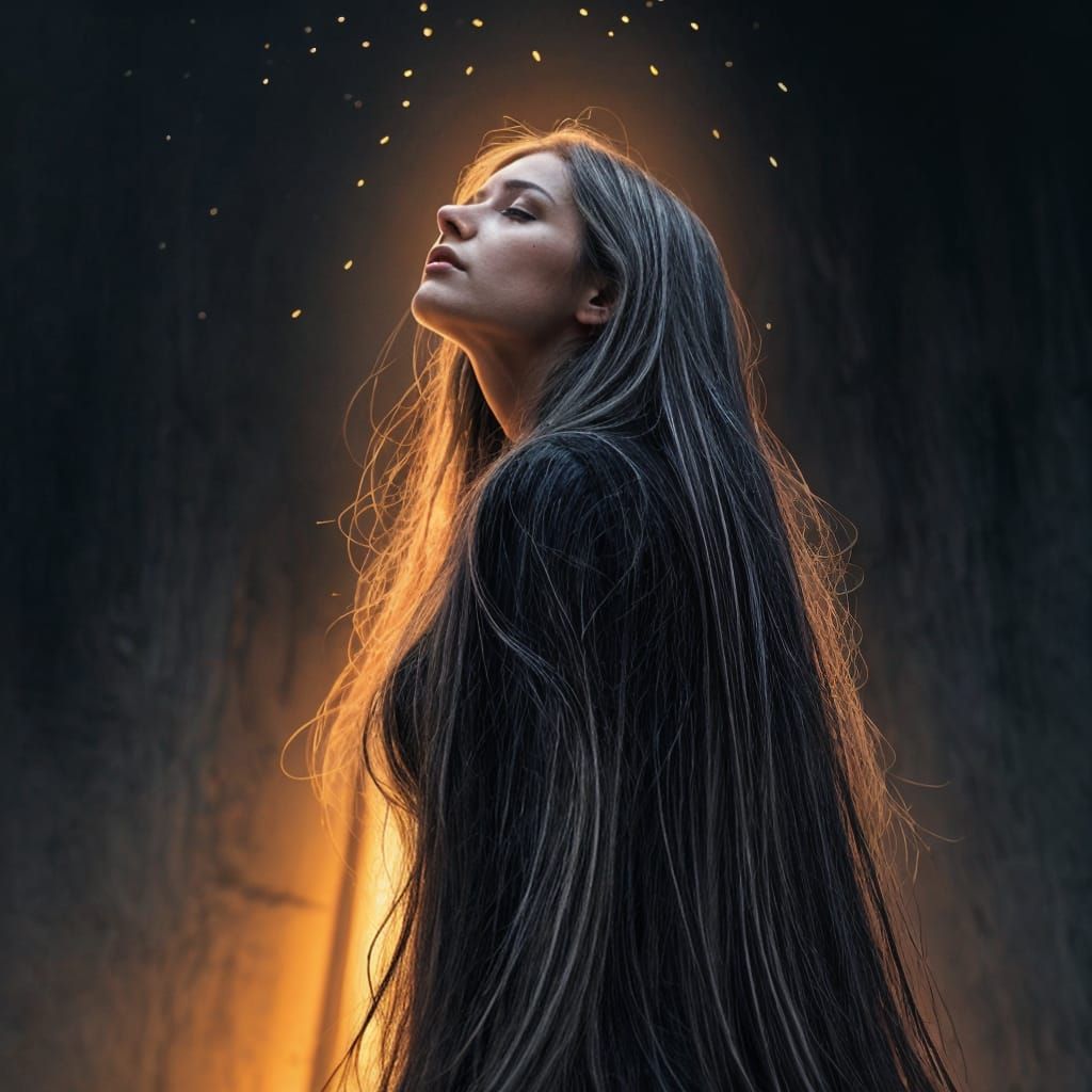 Woman Emerges from Darkness to Radiant Light