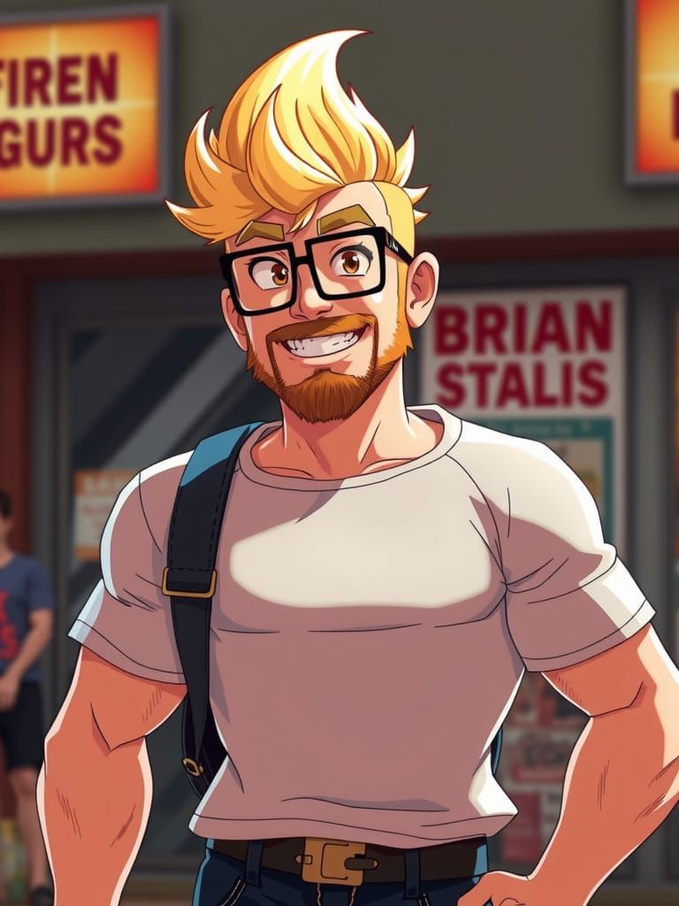 Brian Brushwood Portrait in 3D Anime Style