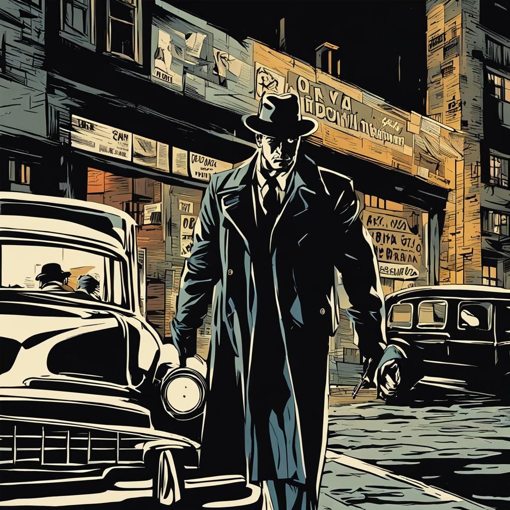 Noir Comic Book Hero Expressionism