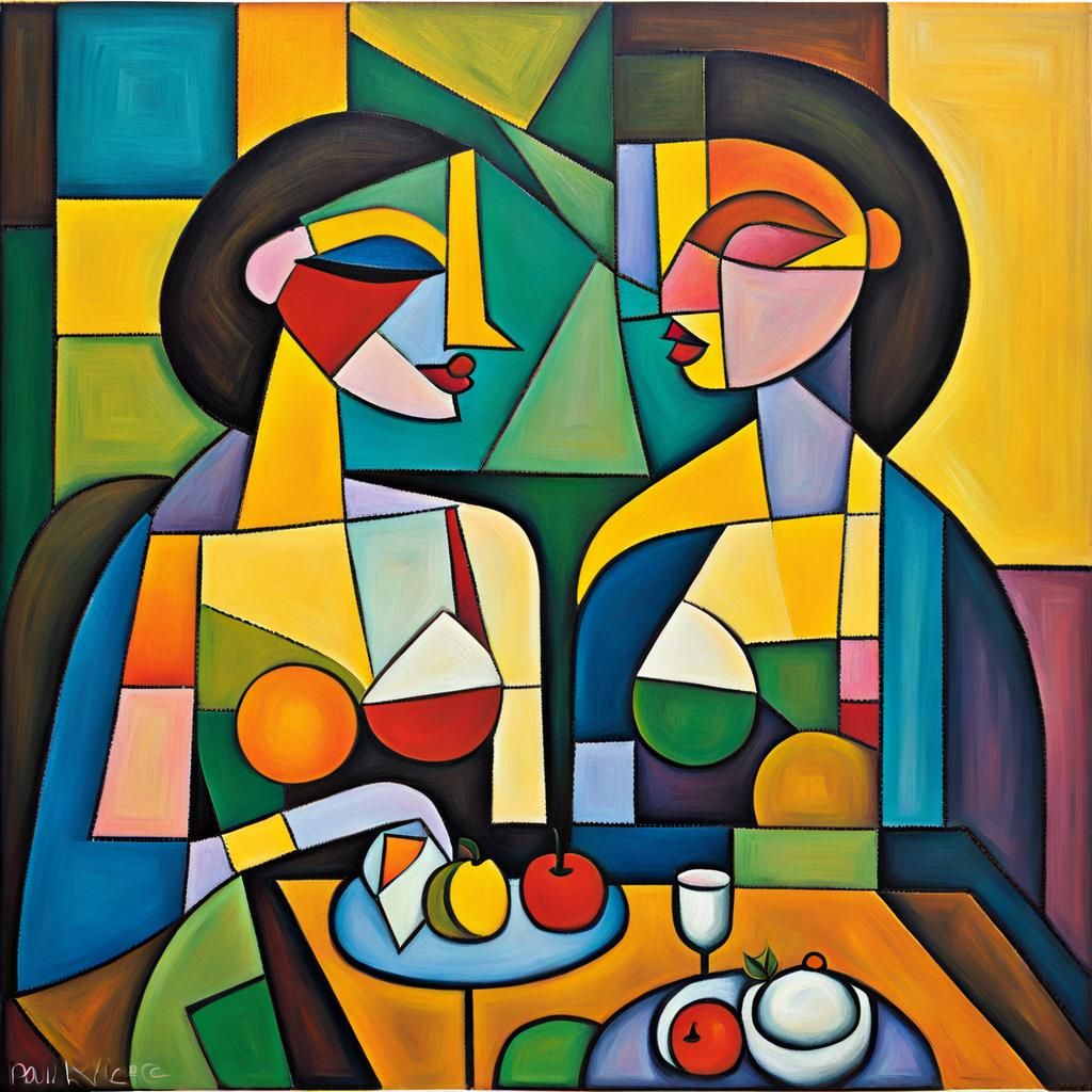 Abstract Expression of Love through Cubist Art