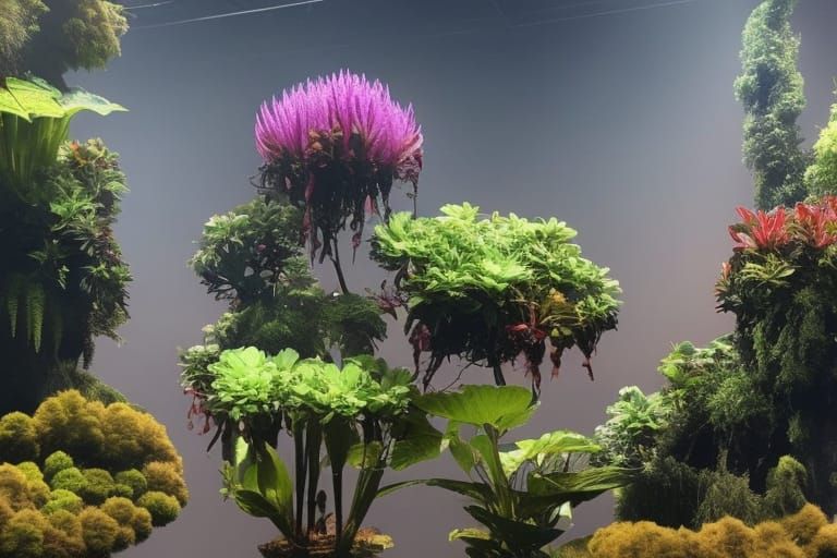 Eldritch Animal-Plant Hybrid in Sinister Landscape