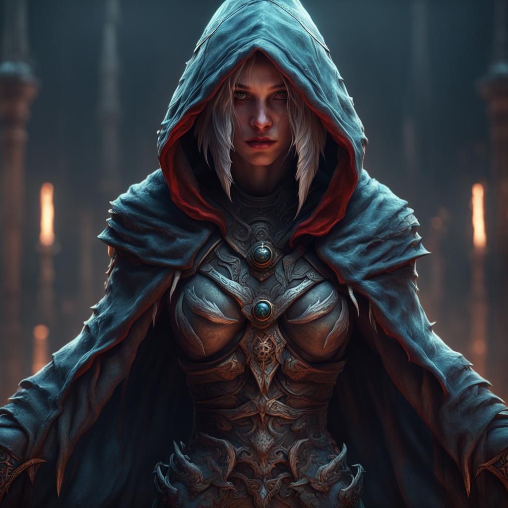 Hooded Rogue with Daggers: Fantasy Concept Art