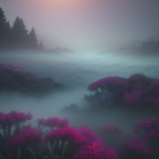 Figure in Fog: Hyperrealistic Concept Art