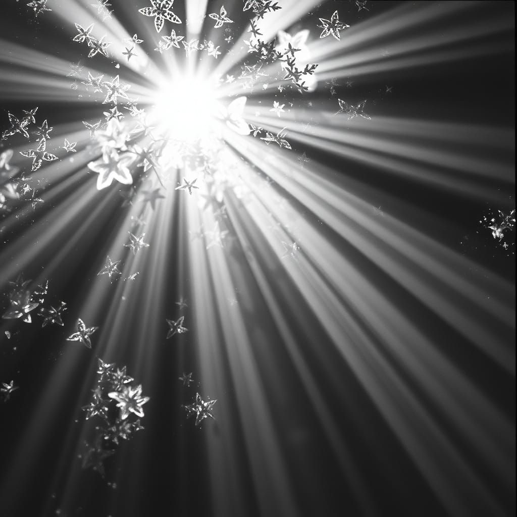 Sunlit Noir Scene in Black and White Post-Impressionism