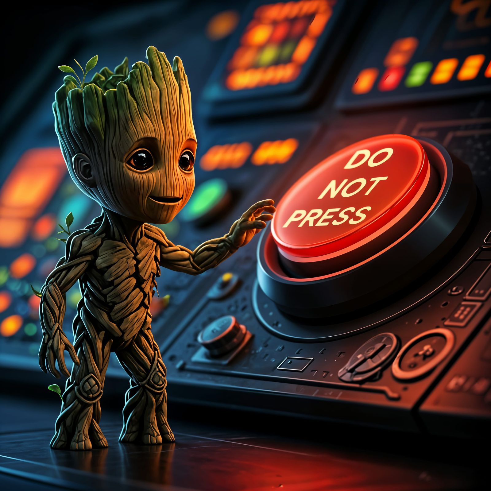 Adorable Baby Groot Faces the Ultimate Space Decision