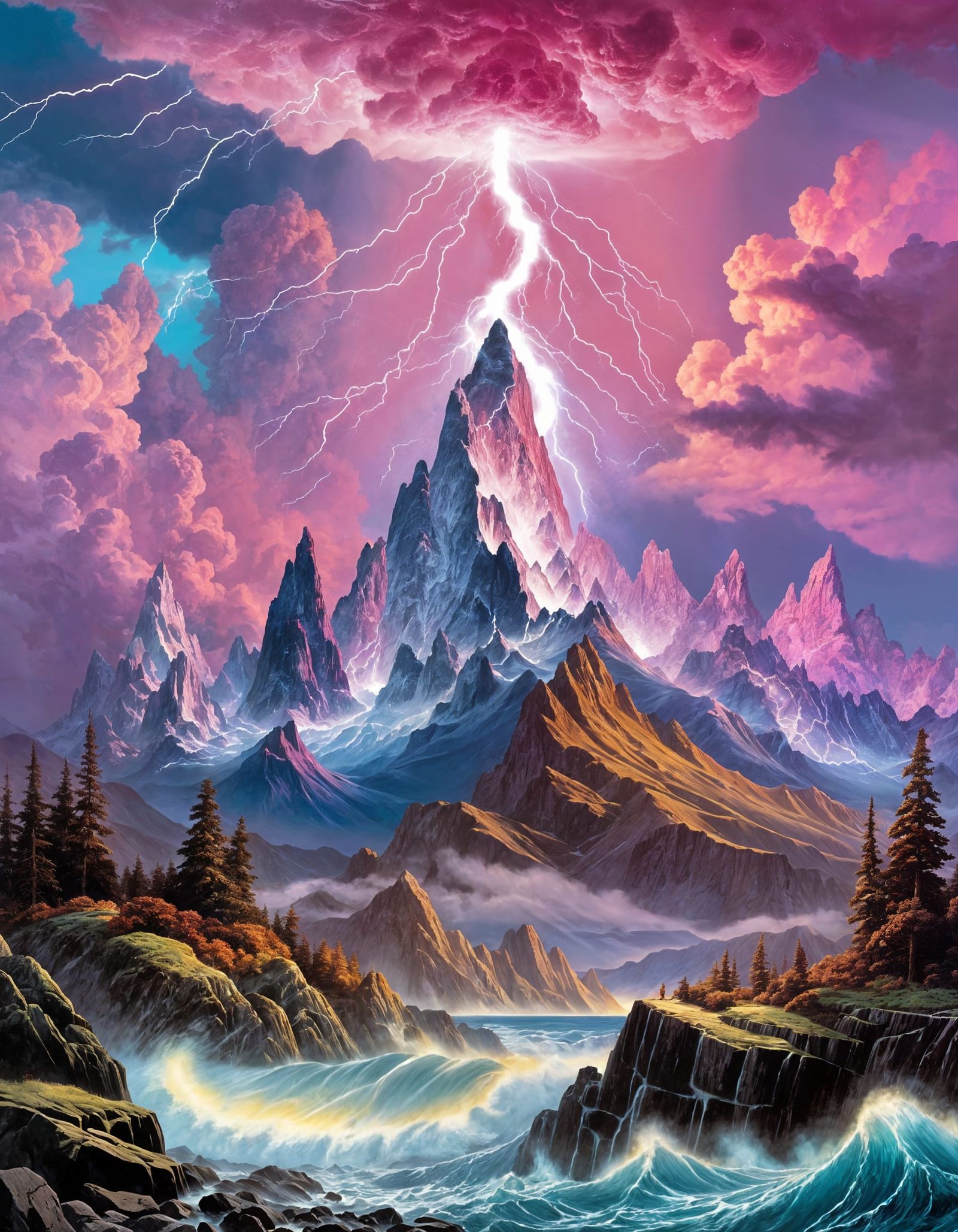 Dramatic Mountains Strike Cosmic Sky