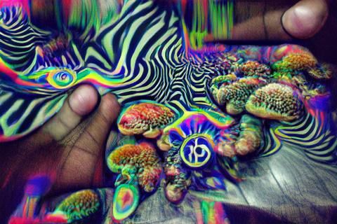 Psychedelic Abstract Design with Swirling Colors