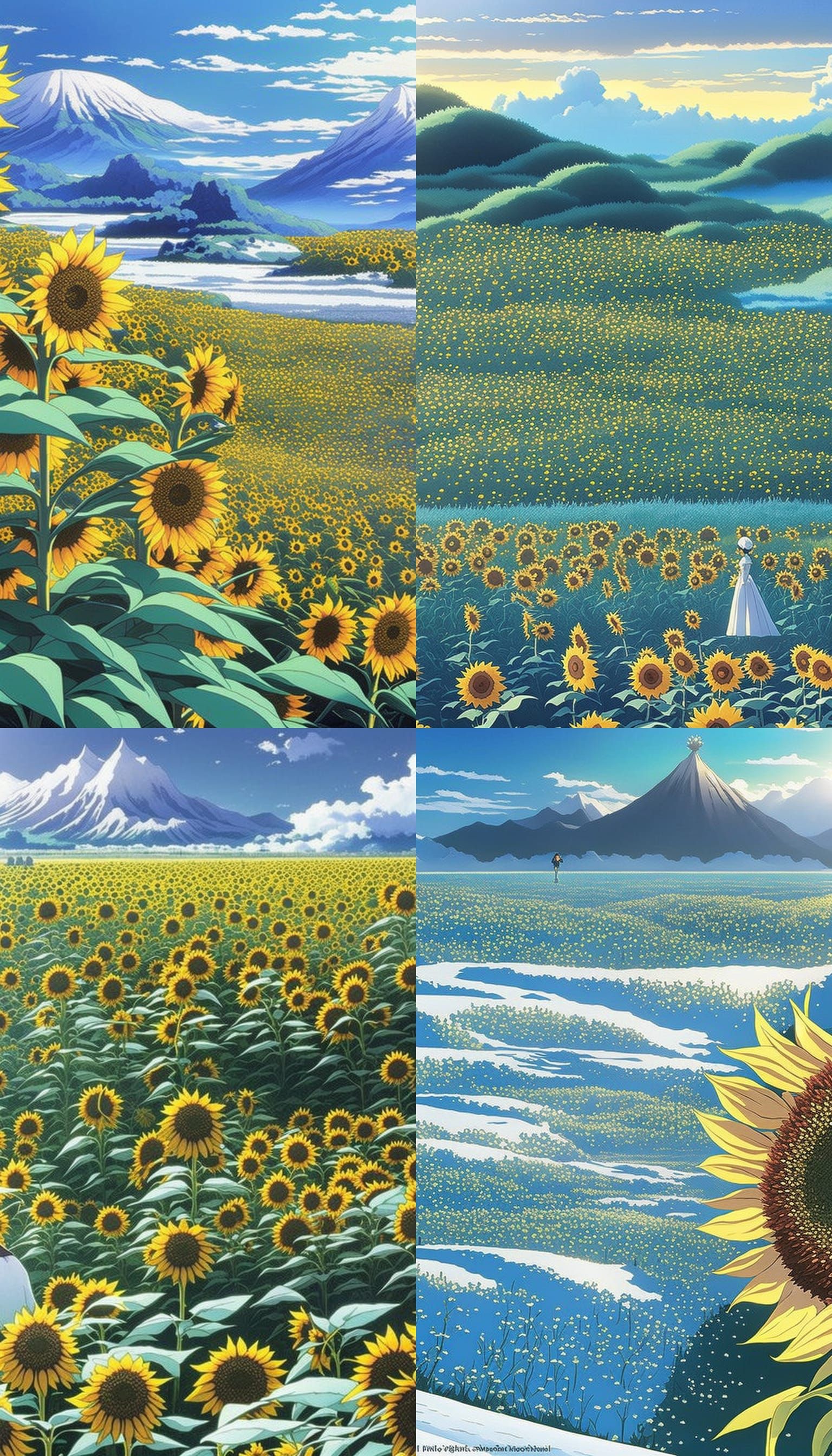 Sunflower in Snowy Field, Anime Key Visual