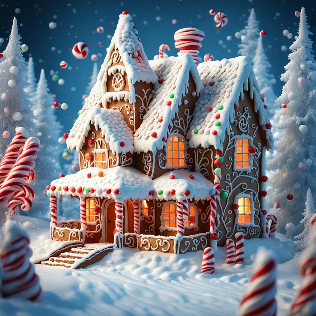 Gingerbread House in Winter Wonderland