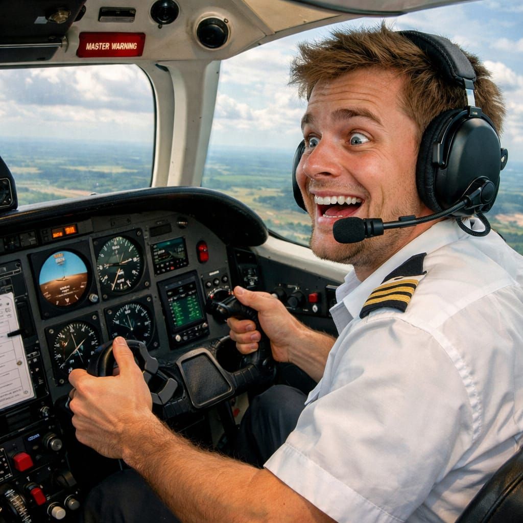 First Flight: Pilot Takes Control of Airplane