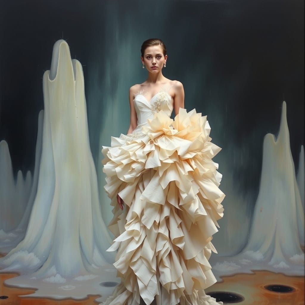 Met Gala Tissue Dress in Surrealist Style