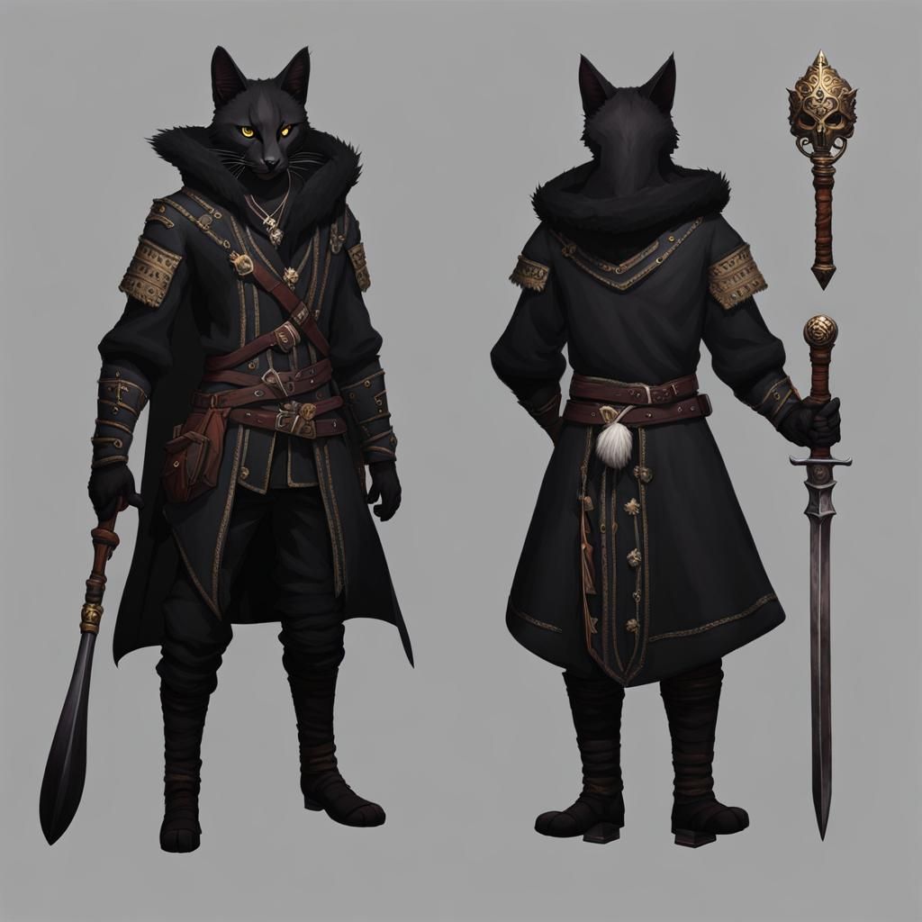 Tabaxi Bard with Lute and Rapier